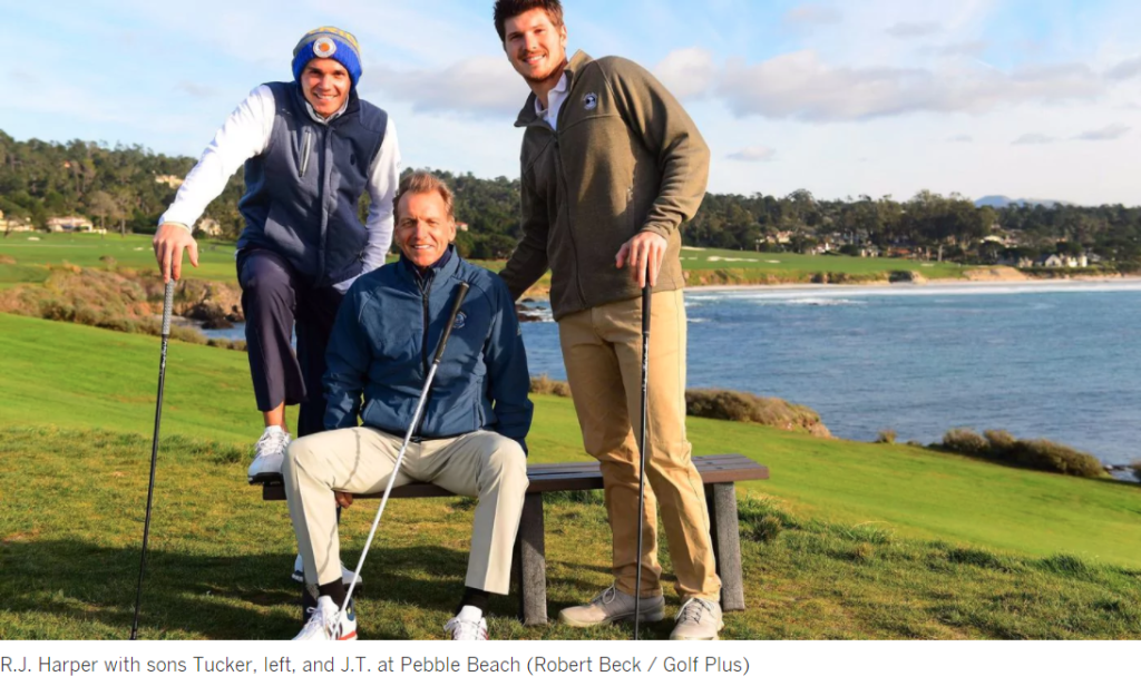 R.J. Harper with sons Tucker, left, and J.T. at Pebble Beach